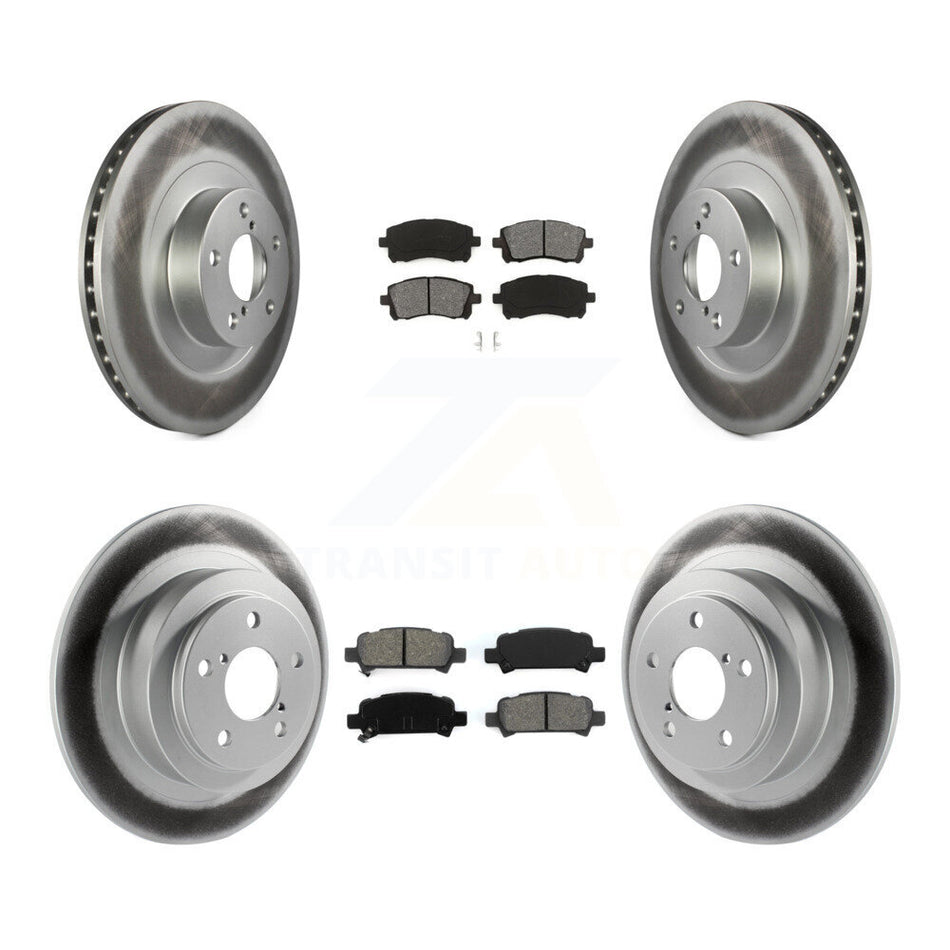 Front Rear Coated Disc Brake Rotors And Semi-Metallic Pads Kit For Subaru Outback Legacy KGS-100842