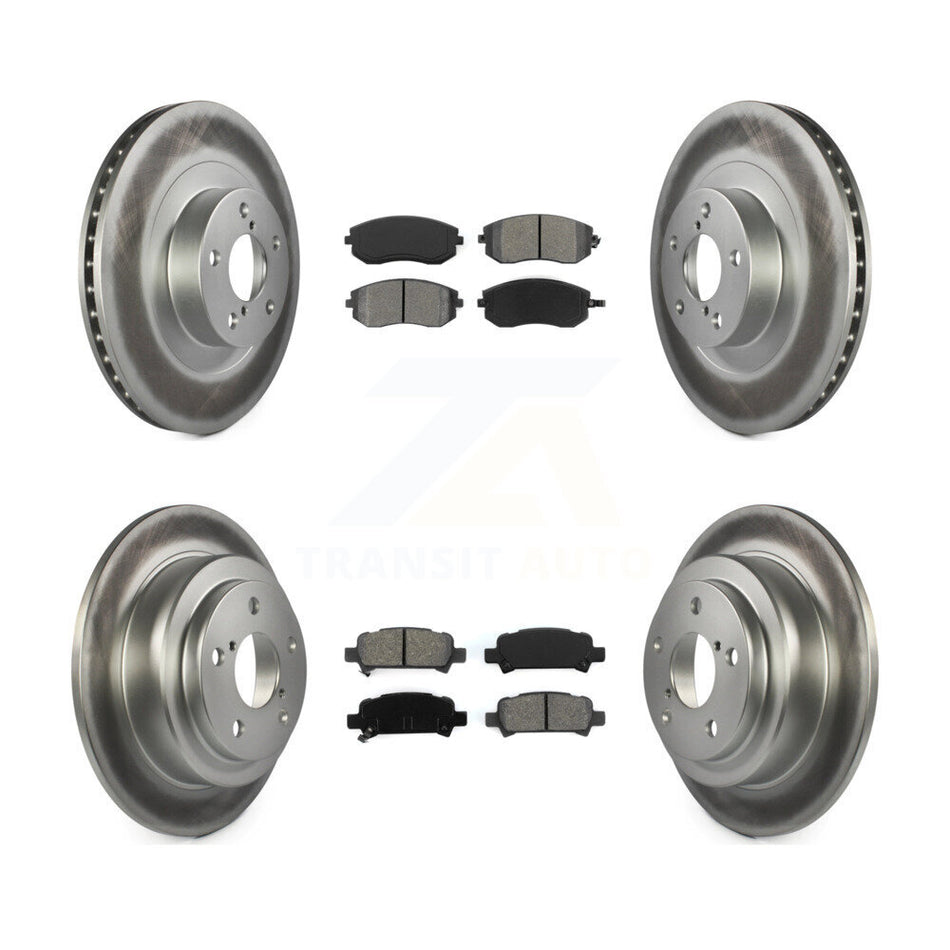 Front Rear Coated Disc Brake Rotors And Semi-Metallic Pads Kit For 2003-2003 Subaru Forester Impreza KGS-100844