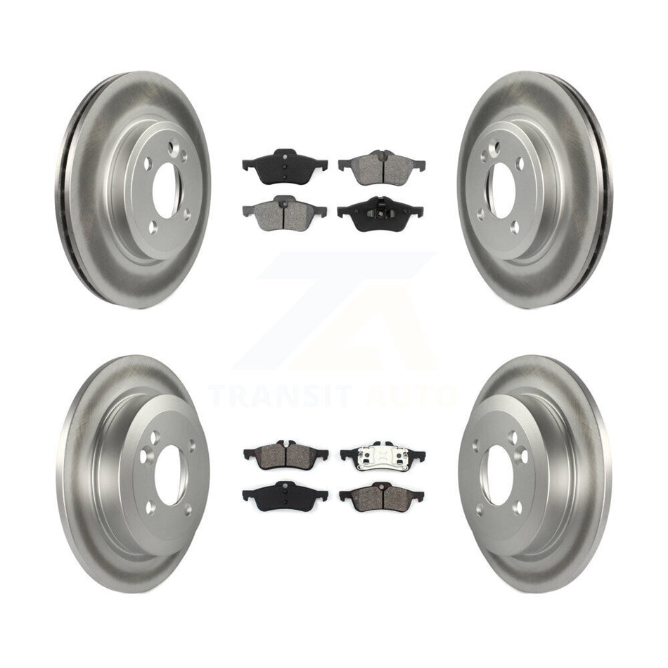 Front Rear Coated Disc Brake Rotors And Semi-Metallic Pads Kit For 2002-2005 Mini Cooper With 276mm Diameter Rotor KGS-100848