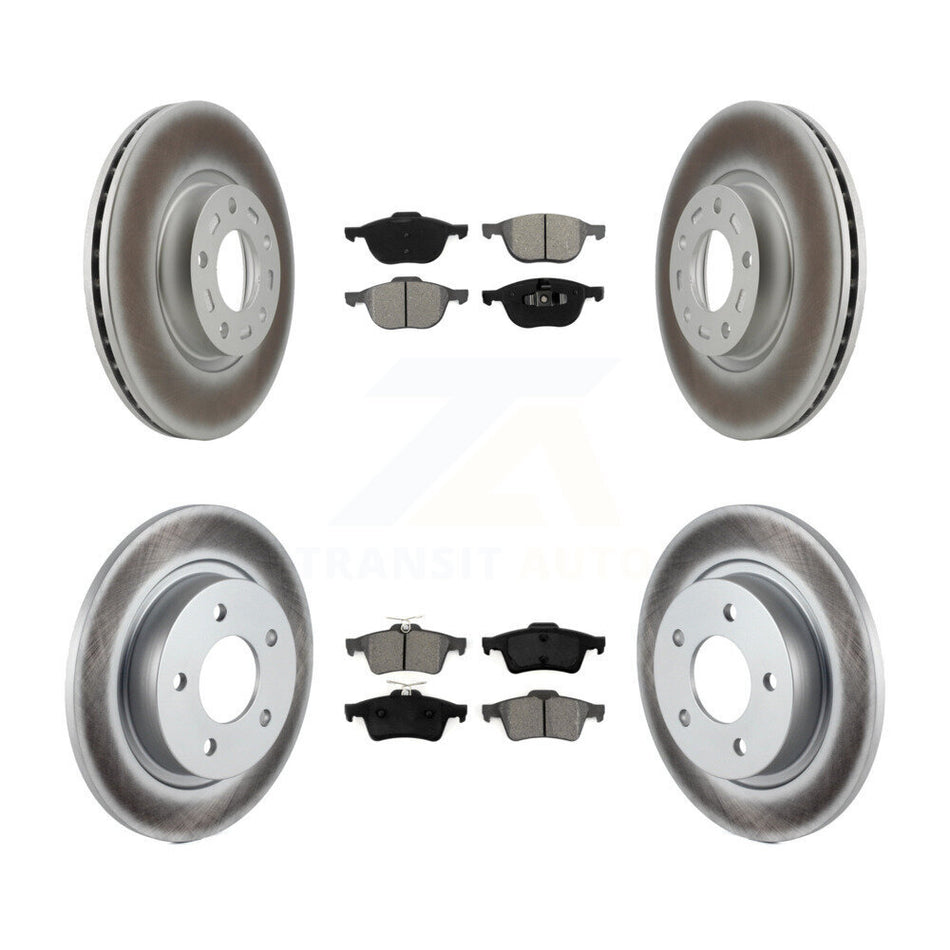 Front Rear Coated Disc Brake Rotors And Semi-Metallic Pads Kit For Mazda 3 Sport KGS-100864