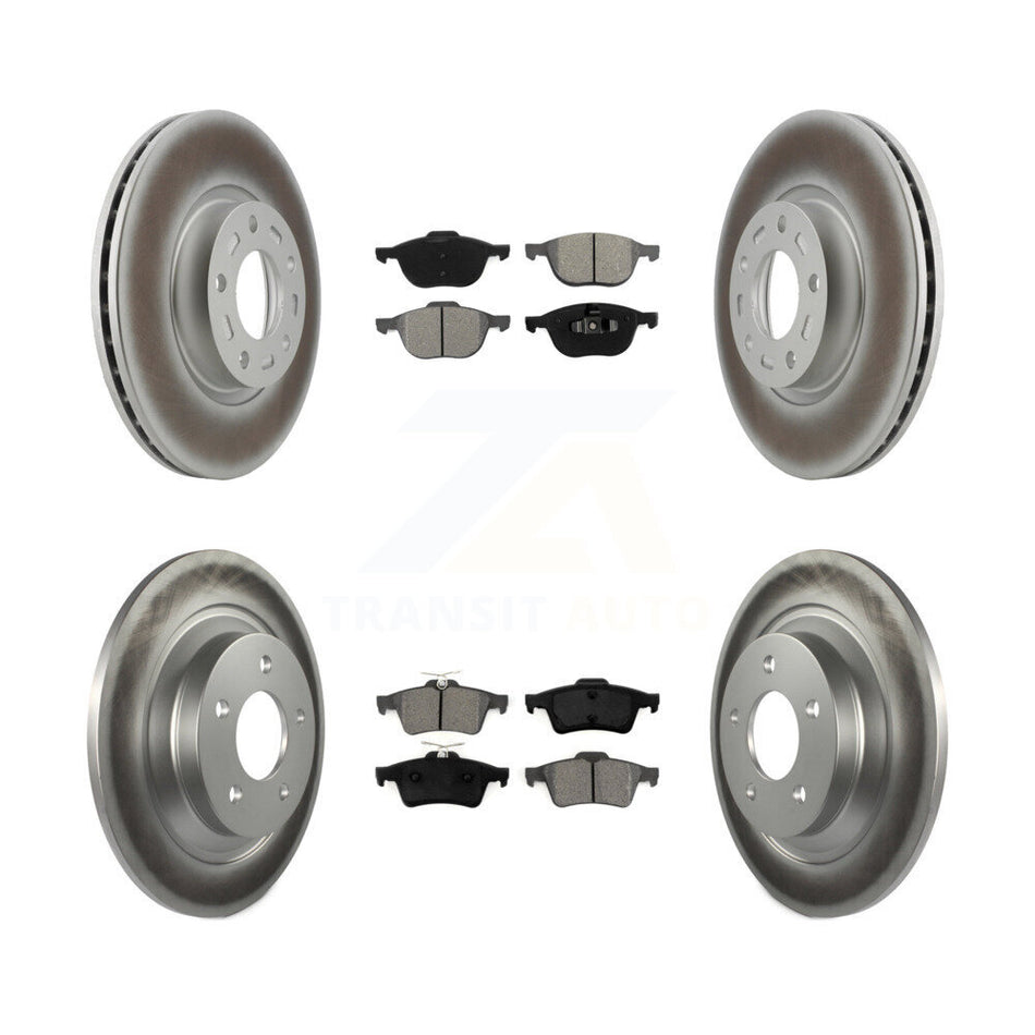 Front Rear Coated Disc Brake Rotors And Semi-Metallic Pads Kit For Mazda 5 KGS-100865