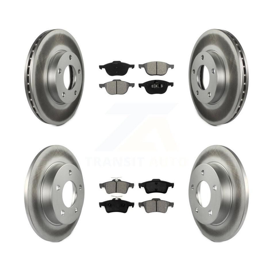 Front Rear Coated Disc Brake Rotors And Semi-Metallic Pads Kit For Mazda 3 Sport KGS-100869