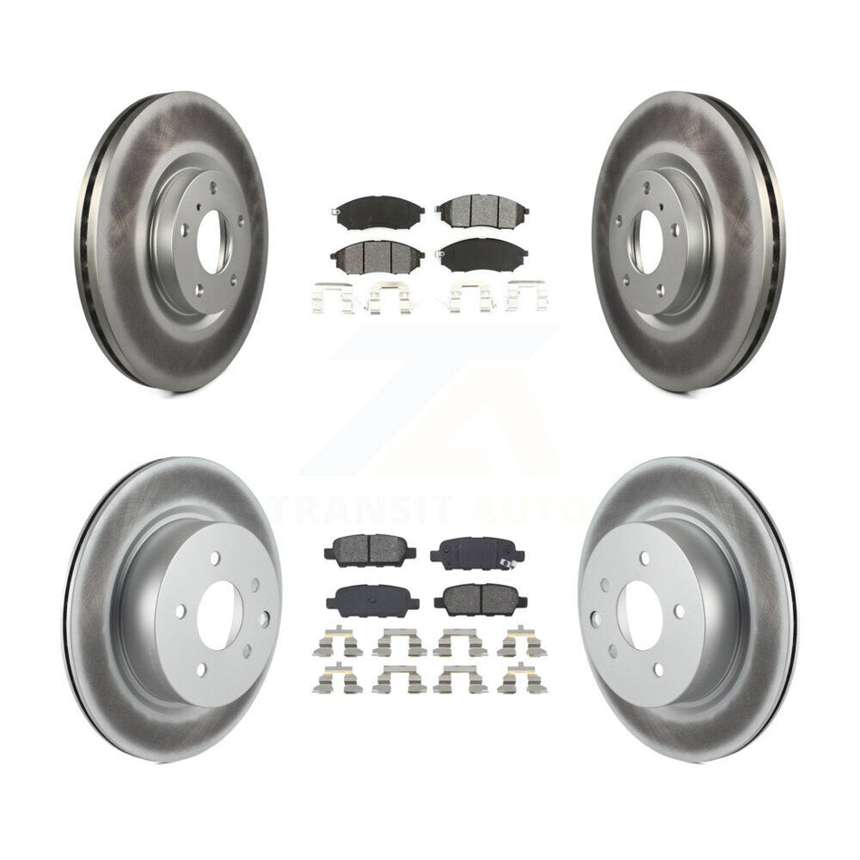 Front Rear Coated Disc Brake Rotors And Semi-Metallic Pads Kit For INFINITI G37 G35 M35 Nissan 350Z EX35 370Z G25 M45 Q40 QX50 EX37 KGS-100873
