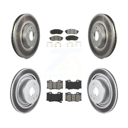 Front Rear Coated Disc Brake Rotors And Semi-Metallic Pads Kit For Nissan 370Z KGS-100874