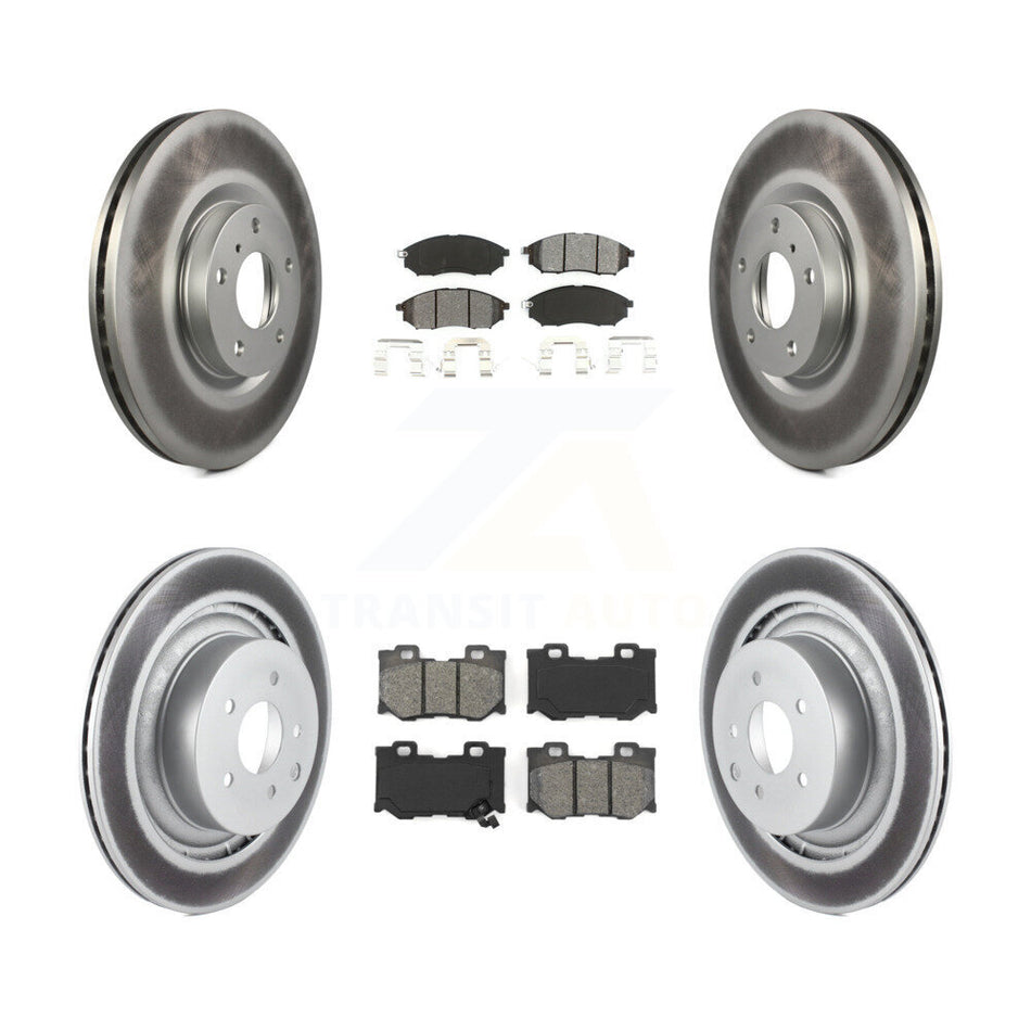 Front Rear Coated Disc Brake Rotors And Semi-Metallic Pads Kit For Nissan 370Z KGS-100874