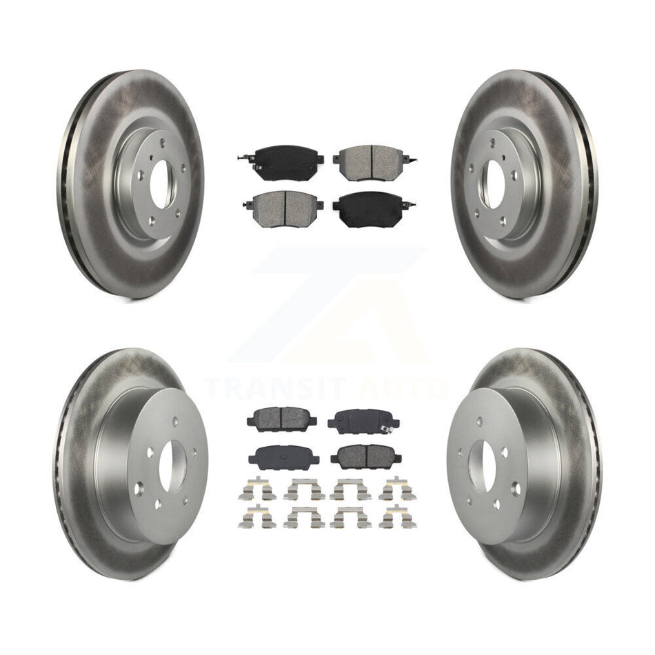 Front Rear Coated Disc Brake Rotors And Semi-Metallic Pads Kit For Nissan Murano KGS-100876