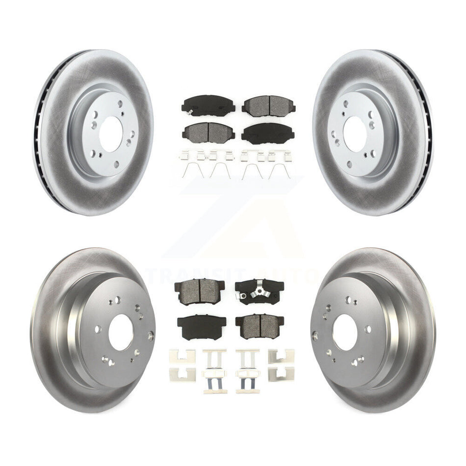 Front Rear Coated Disc Brake Rotors And Semi-Metallic Pads Kit For 2005-2006 Honda CR-V KGS-100878