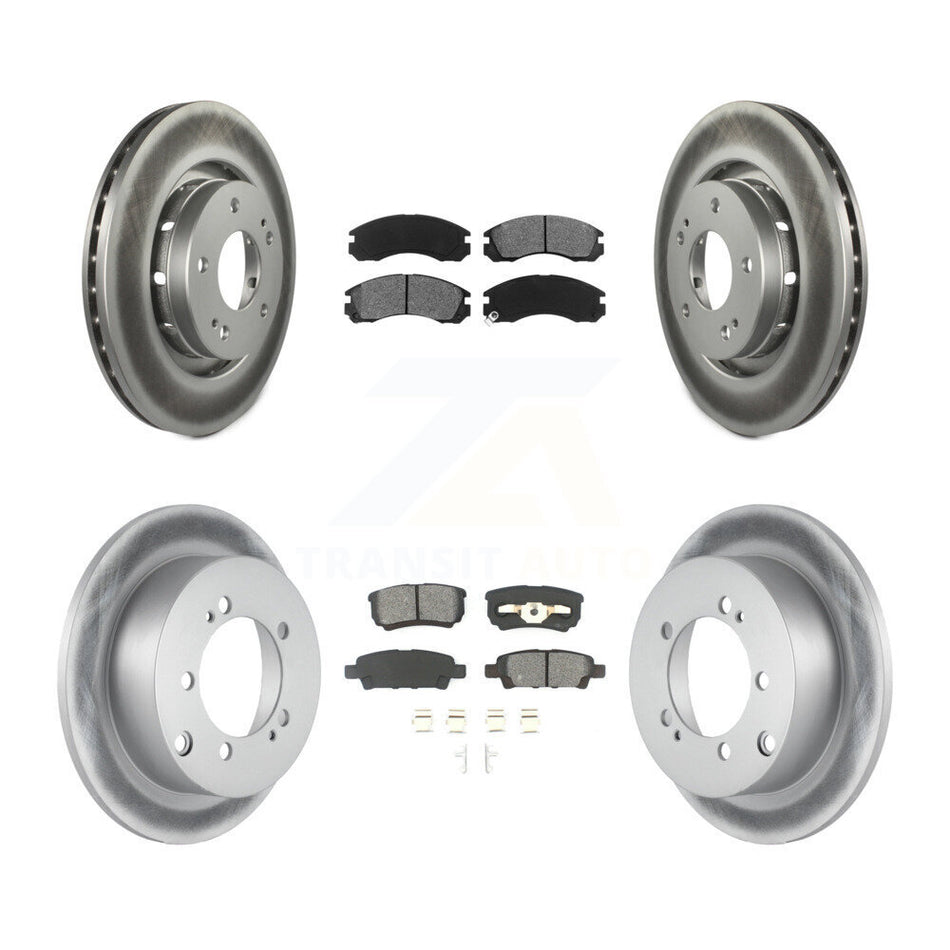 Front Rear Coated Disc Brake Rotors And Semi-Metallic Pads Kit For 2005-2006 Mitsubishi Outlander KGS-100887