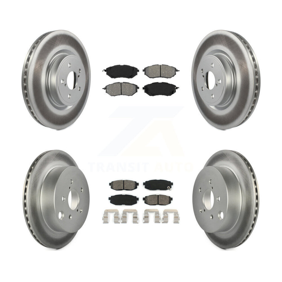 Front Rear Coated Disc Brake Rotors And Semi-Metallic Pads Kit For 2014-2018 Subaru Forester 2.0L KGS-100892