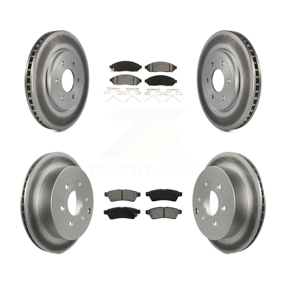 Front Rear Coated Disc Brake Rotors And Semi-Metallic Pads Kit For Nissan Frontier Xterra Suzuki Equator KGS-100896