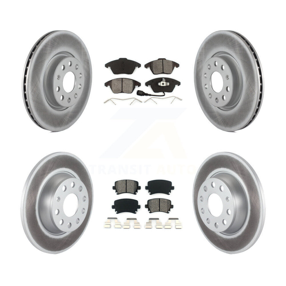 Front Rear Coated Disc Brake Rotors And Semi-Metallic Pads Kit For Volkswagen Passat GTI Eos Audi A3 Quattro Golf KGS-100902