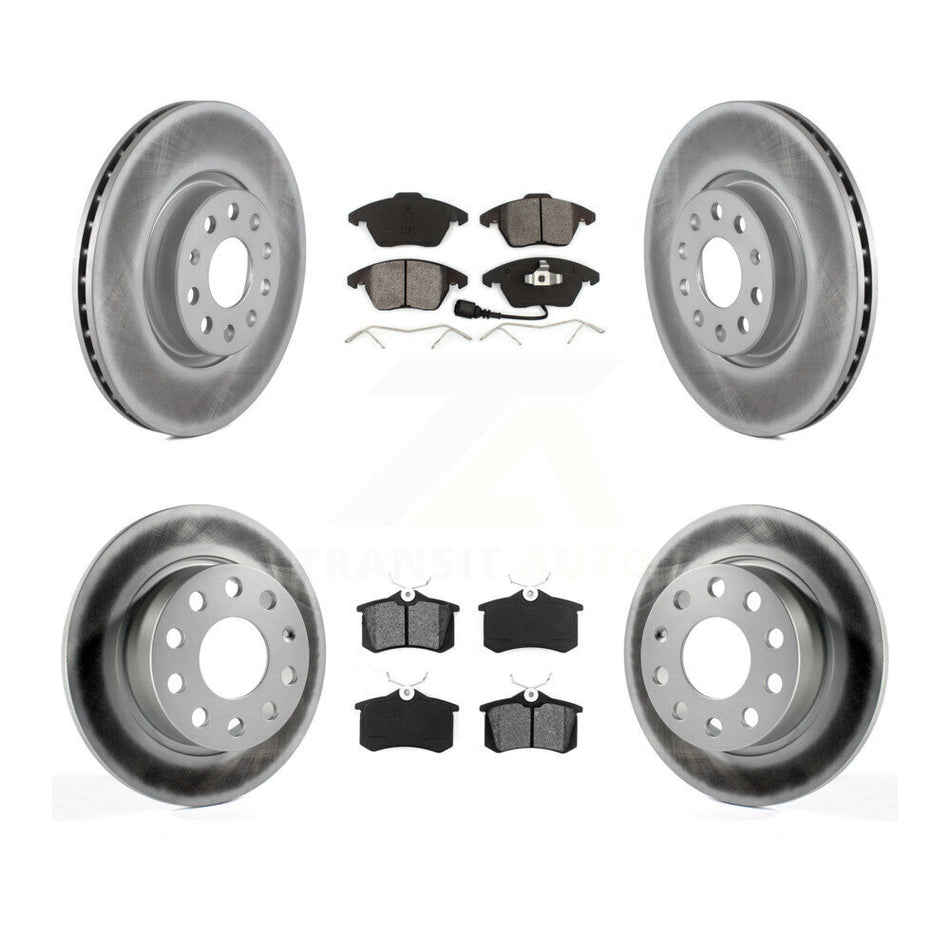 Front Rear Coated Disc Brake Rotors And Semi-Metallic Pads Kit For Volkswagen Jetta Beetle KGS-100906