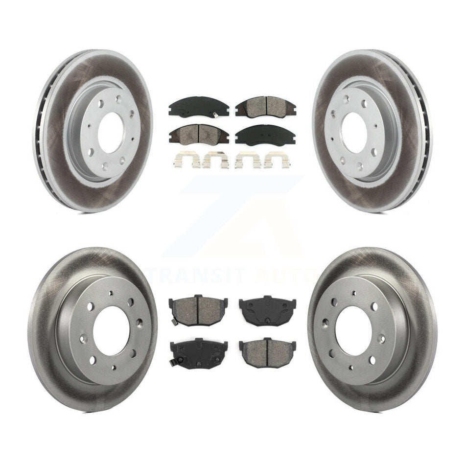 Front Rear Coated Disc Brake Rotors And Semi-Metallic Pads Kit For Kia Spectra Spectra5 KGS-100909