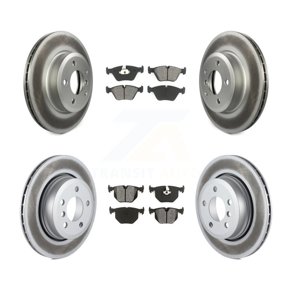 Front Rear Coated Disc Brake Rotors And Semi-Metallic Pads Kit For 2004-2010 BMW X3 KGS-100913