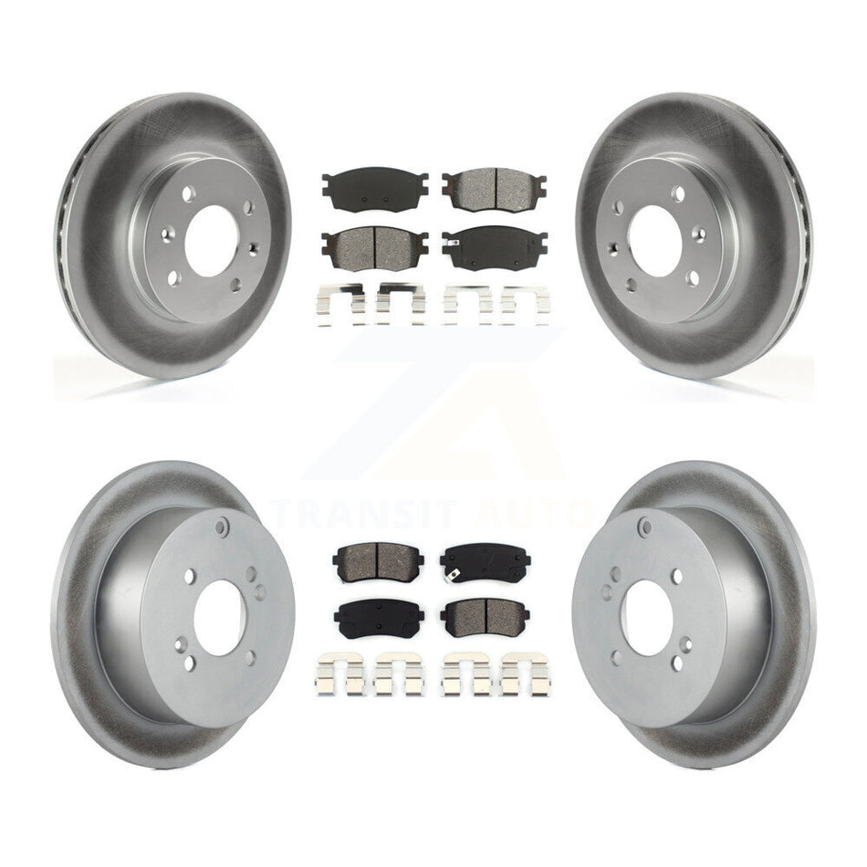 Front Rear Coated Disc Brake Rotors And Semi-Metallic Pads Kit For Hyundai Accent Kia Rio Rio5 KGS-100920