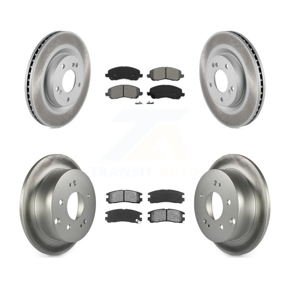 Front Rear Coated Disc Brake Rotors And Semi-Metallic Pads Kit For Mitsubishi Galant Eclipse KGS-100922