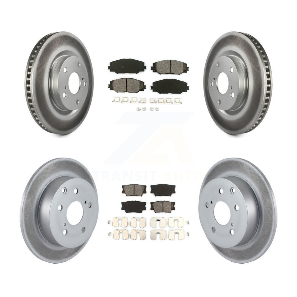 Front Rear Coated Disc Brake Rotors And Semi-Metallic Pads Kit For Toyota Matrix Pontiac Vibe KGS-100941