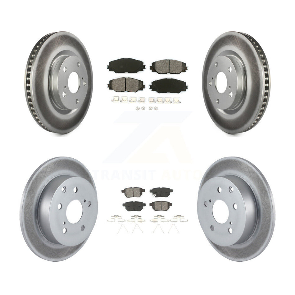Front Rear Coated Disc Brake Rotors And Semi-Metallic Pads Kit For 2010 Toyota Matrix XRS KGS-100942