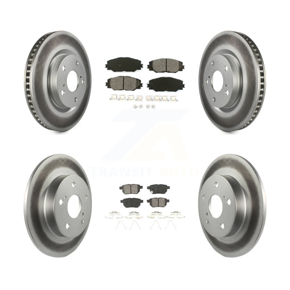 Front Rear Coated Disc Brake Rotors And Semi-Metallic Pads Kit For 2011-2016 Scion tC KGS-100946