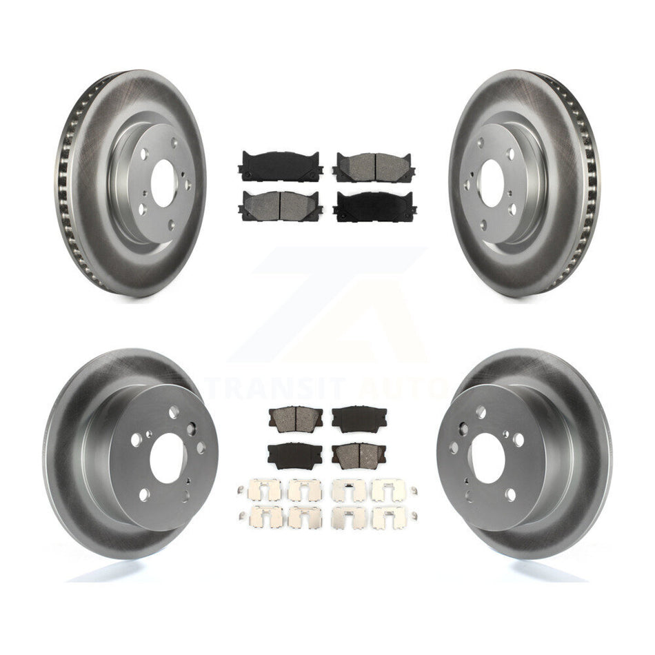 Front Rear Coated Disc Brake Rotors And Semi-Metallic Pads Kit For Toyota Camry Lexus ES350 Avalon KGS-100947