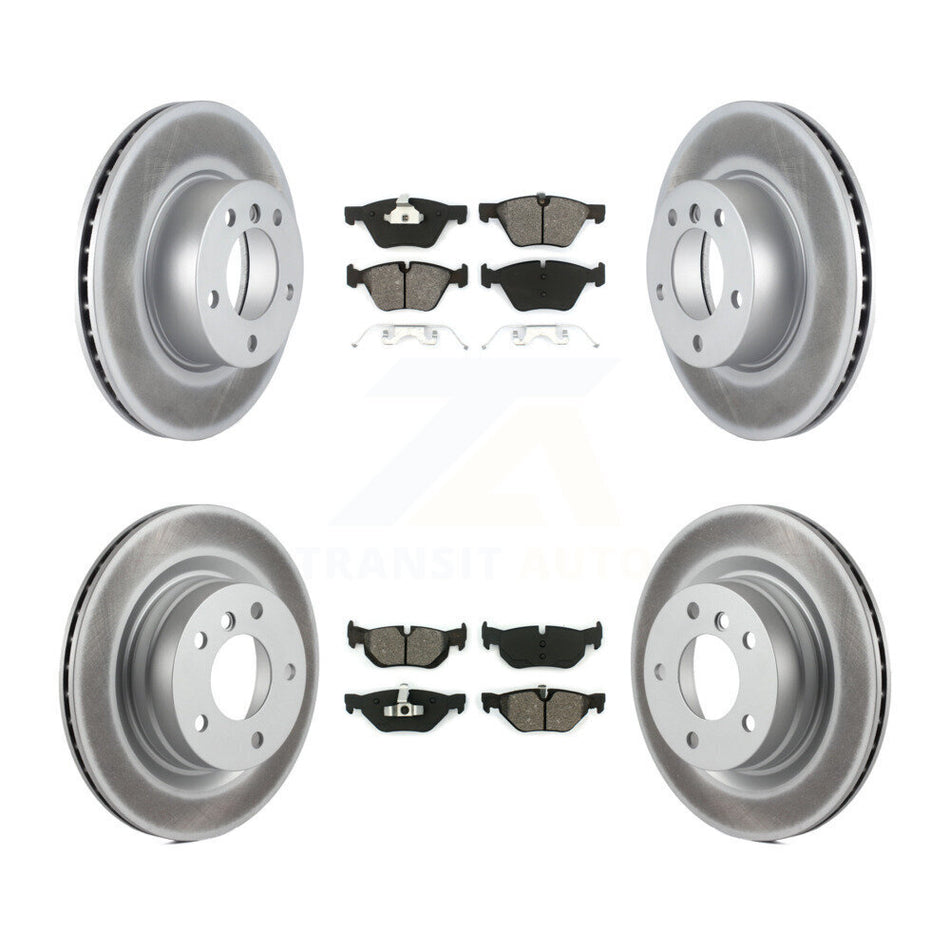 Front Rear Coated Disc Brake Rotors And Semi-Metallic Pads Kit For BMW 328i 325i 323i KGS-100952