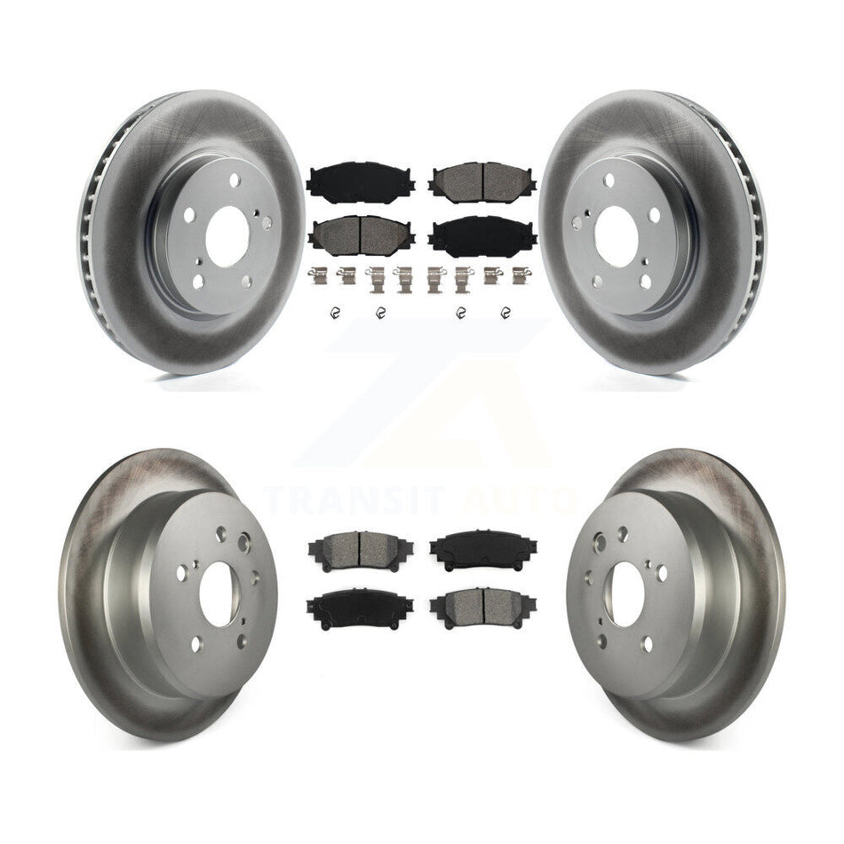 Front Rear Coated Disc Brake Rotors And Semi-Metallic Pads Kit For 2014-2015 Lexus IS250 Base with RWD With F Sport Package KGS-100958