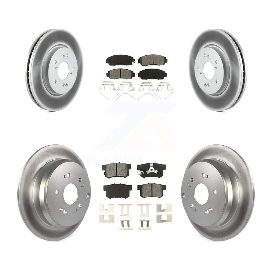 Front Rear Coated Disc Brake Rotors And Semi-Metallic Pads Kit For 2012-2016 Honda CR-V AWD KGS-100965