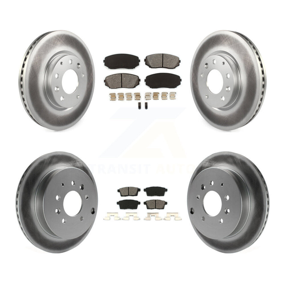 Front Rear Coated Disc Brake Rotors And Semi-Metallic Pads Kit For Ford Edge Mazda CX-7 Lincoln MKX KGS-100971