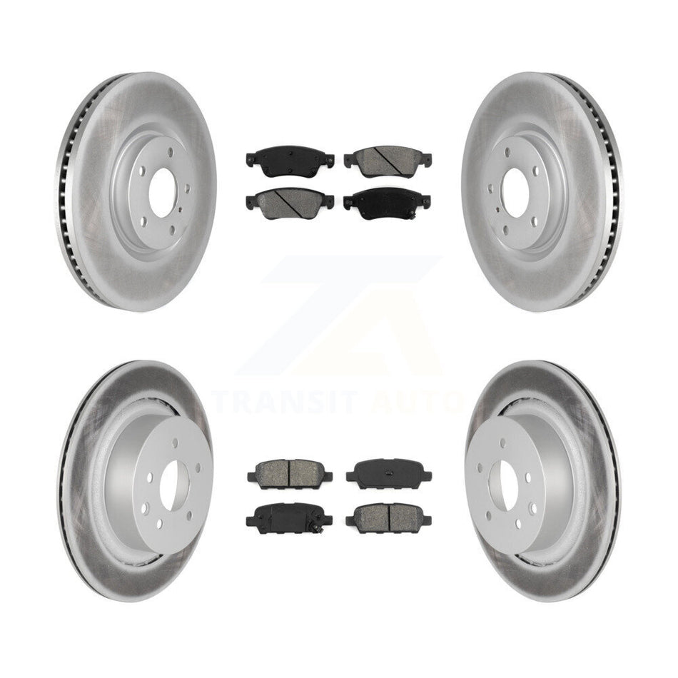 Front Rear Coated Disc Brake Rotors And Semi-Metallic Pads Kit For Infiniti G37 G35 Q60 INFINITI KGS-100981