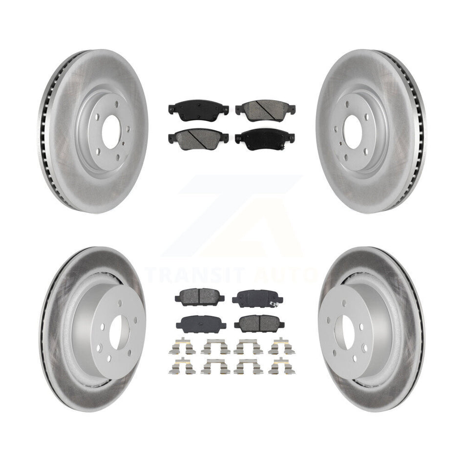 Front Rear Coated Disc Brake Rotors And Semi-Metallic Pads Kit For Infiniti G37 G35 Q60 INFINITI KGS-100981