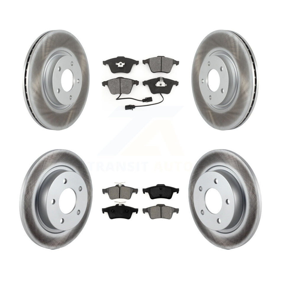 Front Rear Coated Disc Brake Rotors And Semi-Metallic Pads Kit For Mazda 3 KGS-100982