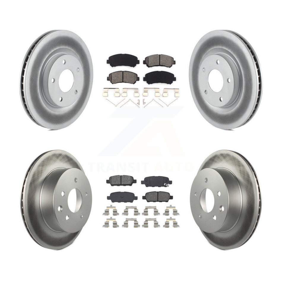 Front Rear Coated Disc Brake Rotors And Semi-Metallic Pads Kit For Nissan Rogue Select KGS-101009