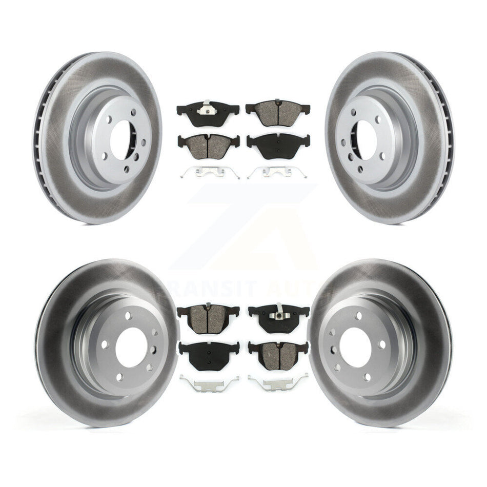 Front Rear Coated Disc Brake Rotors And Semi-Metallic Pads Kit For 2007 BMW 335xi KGS-101015