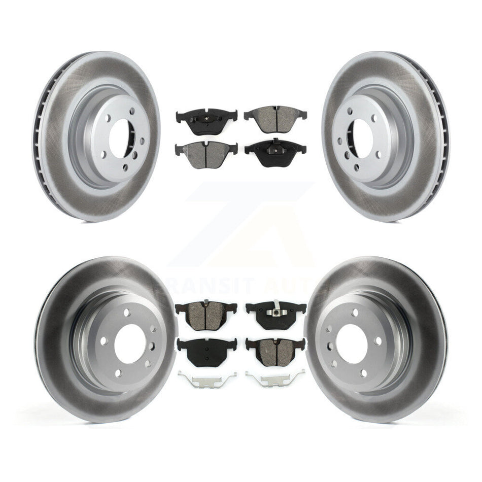 Front Rear Coated Disc Brake Rotors And Semi-Metallic Pads Kit For BMW 335i xDrive X1 335d 335xi 335is KGS-101016