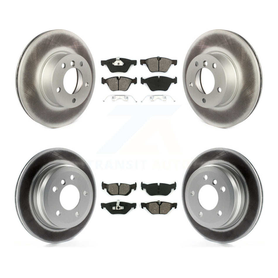 Front Rear Coated Disc Brake Rotors And Semi-Metallic Pads Kit For 2008 BMW 328xi To 08 07 KGS-101017