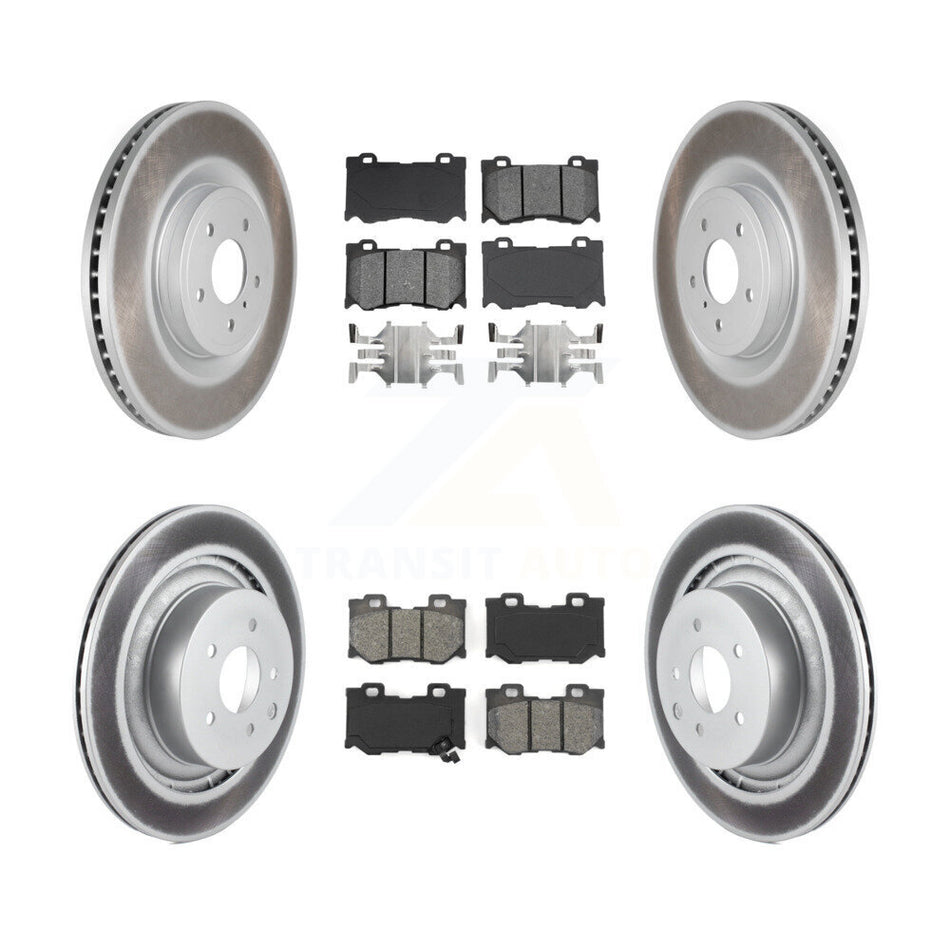 Front Rear Coated Disc Brake Rotors And Semi-Metallic Pads Kit For INFINITI G37 Nissan 370Z Q60 Z KGS-101022