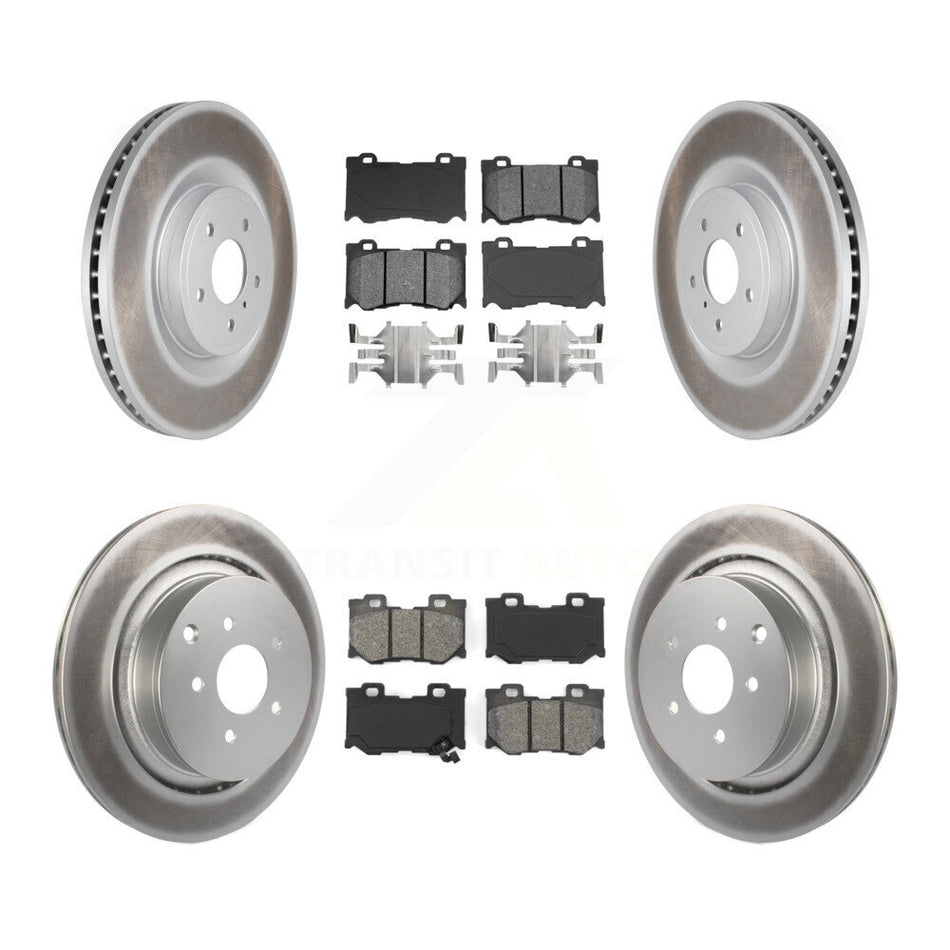 Front Rear Coated Disc Brake Rotors And Semi-Metallic Pads Kit For INFINITI Q50 M37 Q60 Q70 Q70L QX70 M56 FX50 KGS-101023