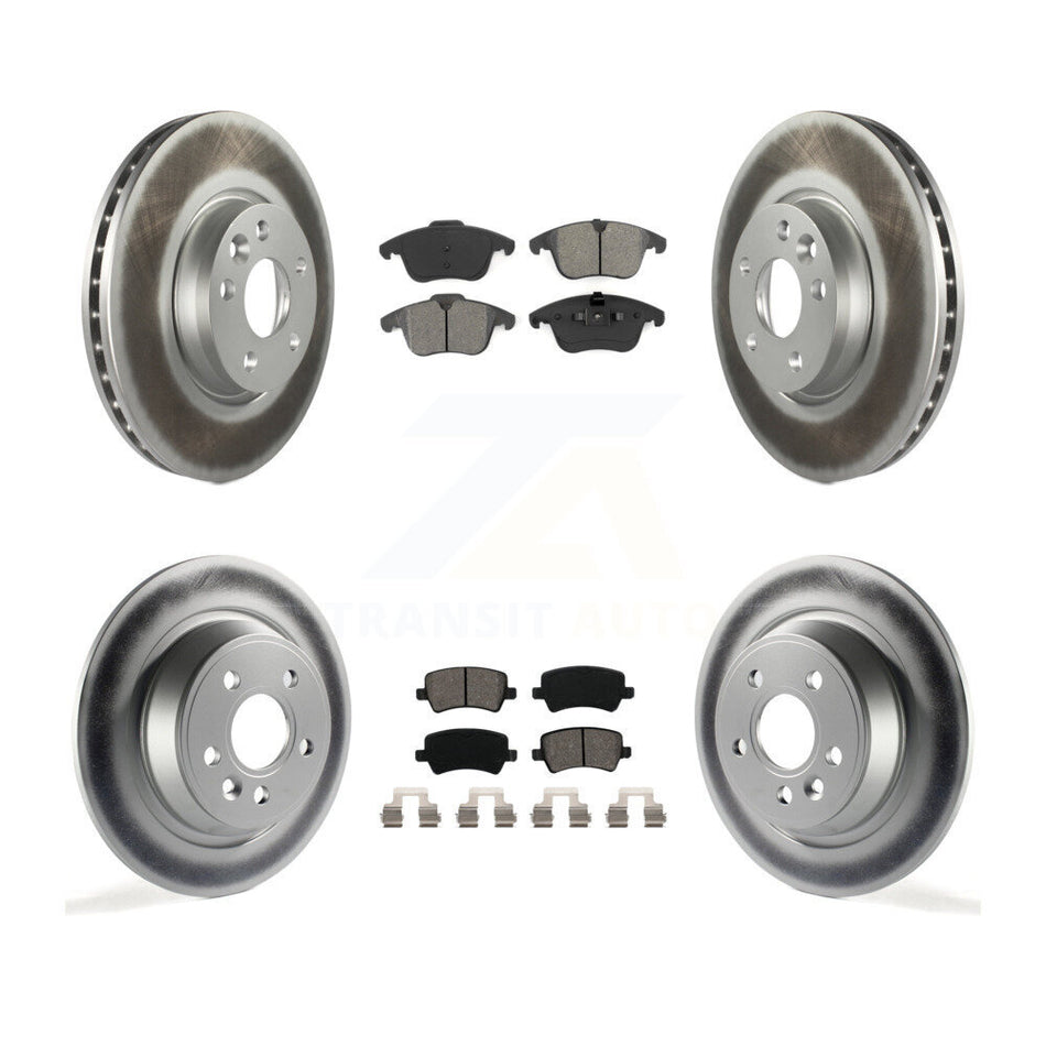 Front Rear Coated Disc Brake Rotors And Semi-Metallic Pads Kit For 2012-2015 Land Rover Range Evoque KGS-101037