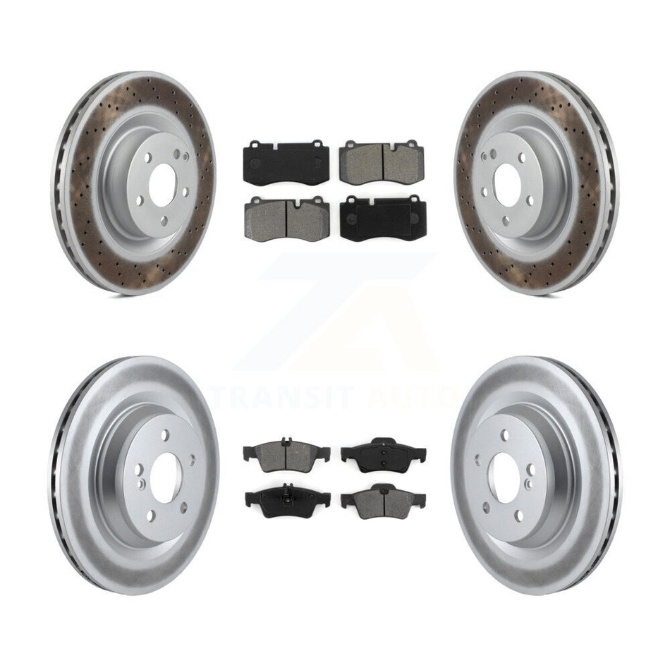 Front Rear Coated Disc Brake Rotors And Semi-Metallic Pads Kit For Mercedes-Benz S550 SL550 S600 CL550 S400 S350 CL600 S450 KGS-101041