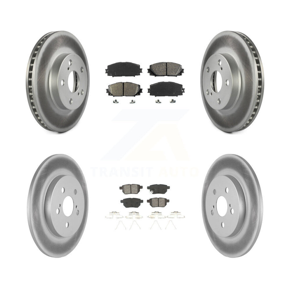 Front Rear Coated Disc Brake Rotors And Semi-Metallic Pads Kit For Lexus CT200h KGS-101043