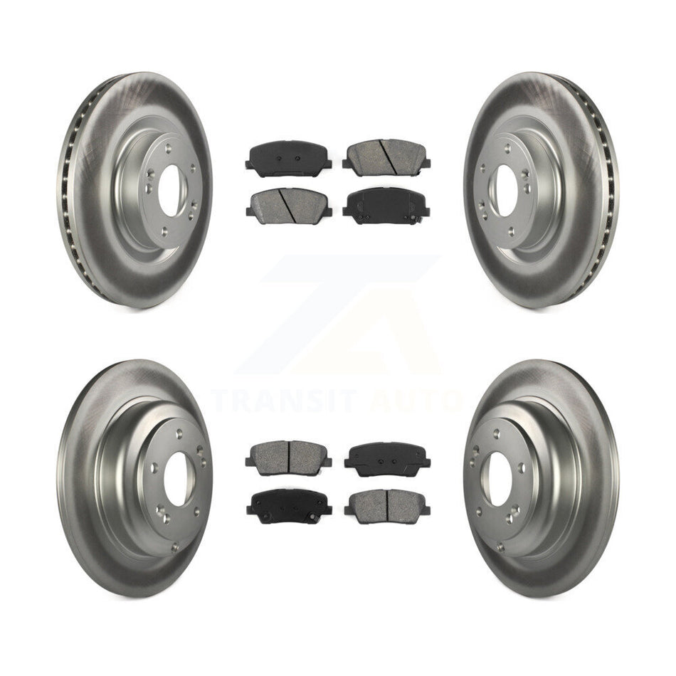 Front Rear Coated Disc Brake Rotors And Semi-Metallic Pads Kit For Hyundai Genesis Coupe KGS-101048