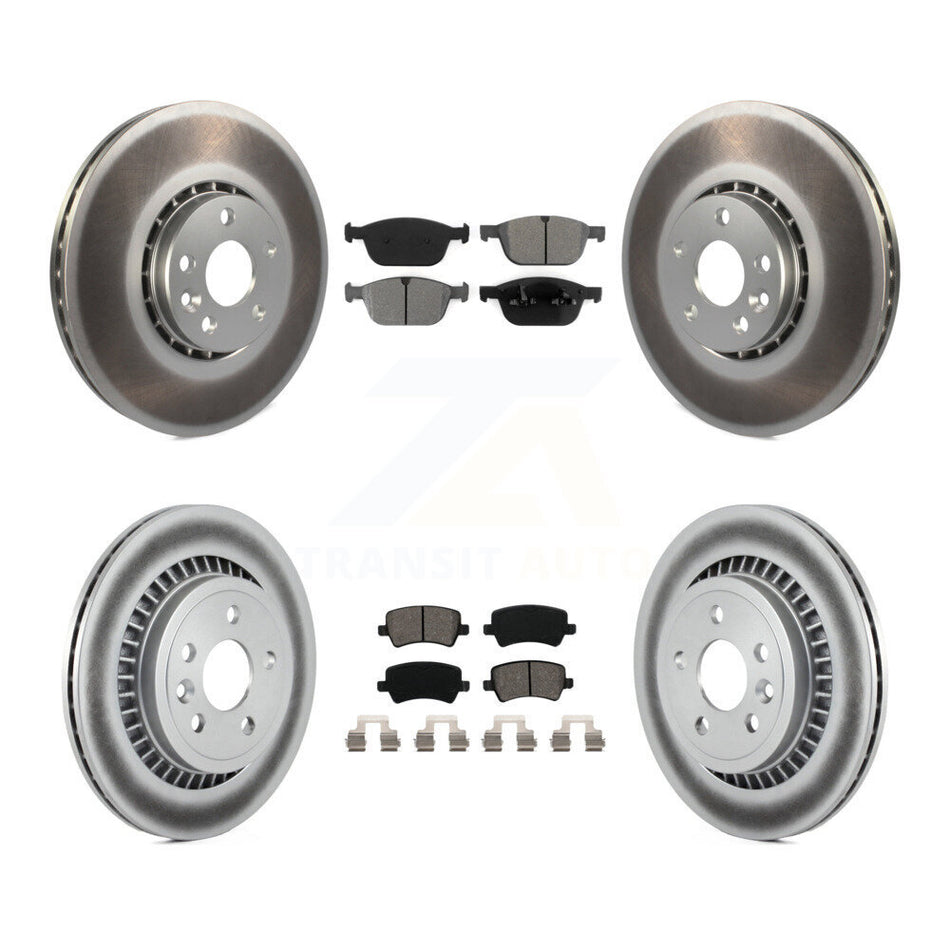 Front Rear Coated Disc Brake Rotors And Semi-Metallic Pads Kit For 2010-2015 Volvo XC60 KGS-101049