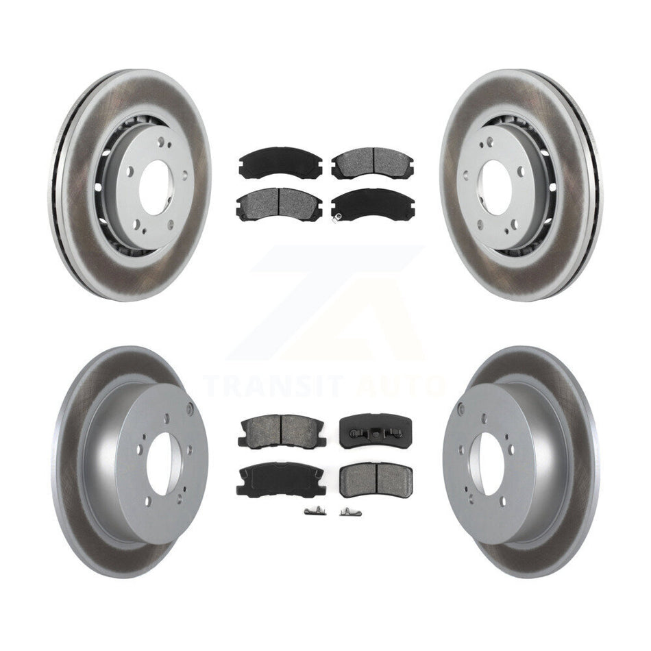 Front Rear Coated Disc Brake Rotors And Semi-Metallic Pads Kit For Mitsubishi Lancer KGS-101081