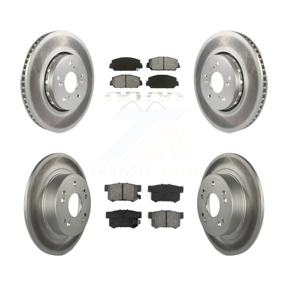 Front Rear Coated Disc Brake Rotors And Semi-Metallic Pads Kit For 2016 Acura ILX KGS-101094