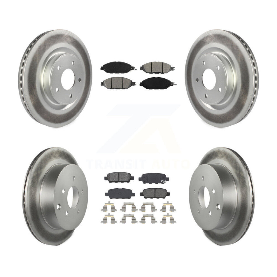 Front Rear Coated Disc Brake Rotors And Semi-Metallic Pads Kit For Nissan Pathfinder Murano INFINITI QX60 JX35 KGS-101102