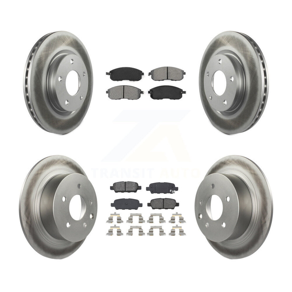 Front Rear Coated Disc Brake Rotors And Semi-Metallic Pads Kit For Nissan Sentra KGS-101109