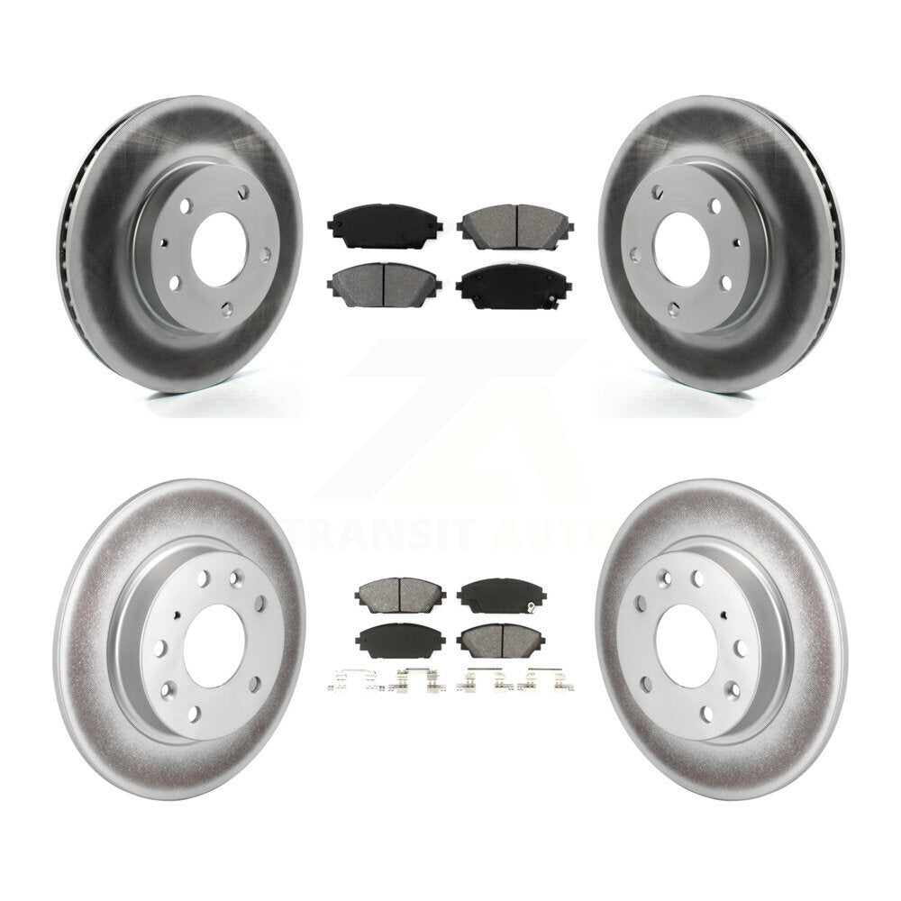 Front Rear Coated Disc Brake Rotors And Semi-Metallic Pads Kit For Mazda 3 Sport KGS-101110
