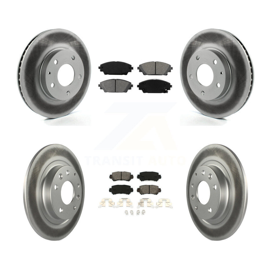 Front Rear Coated Disc Brake Rotors And Semi-Metallic Pads Kit For 2016-2018 Mazda CX-3 FWD KGS-101111