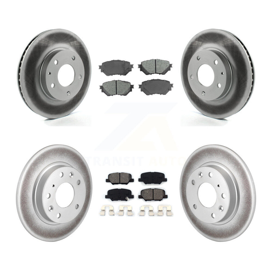 Front Rear Coated Disc Brake Rotors And Semi-Metallic Pads Kit For Mazda 3 Sport KGS-101112
