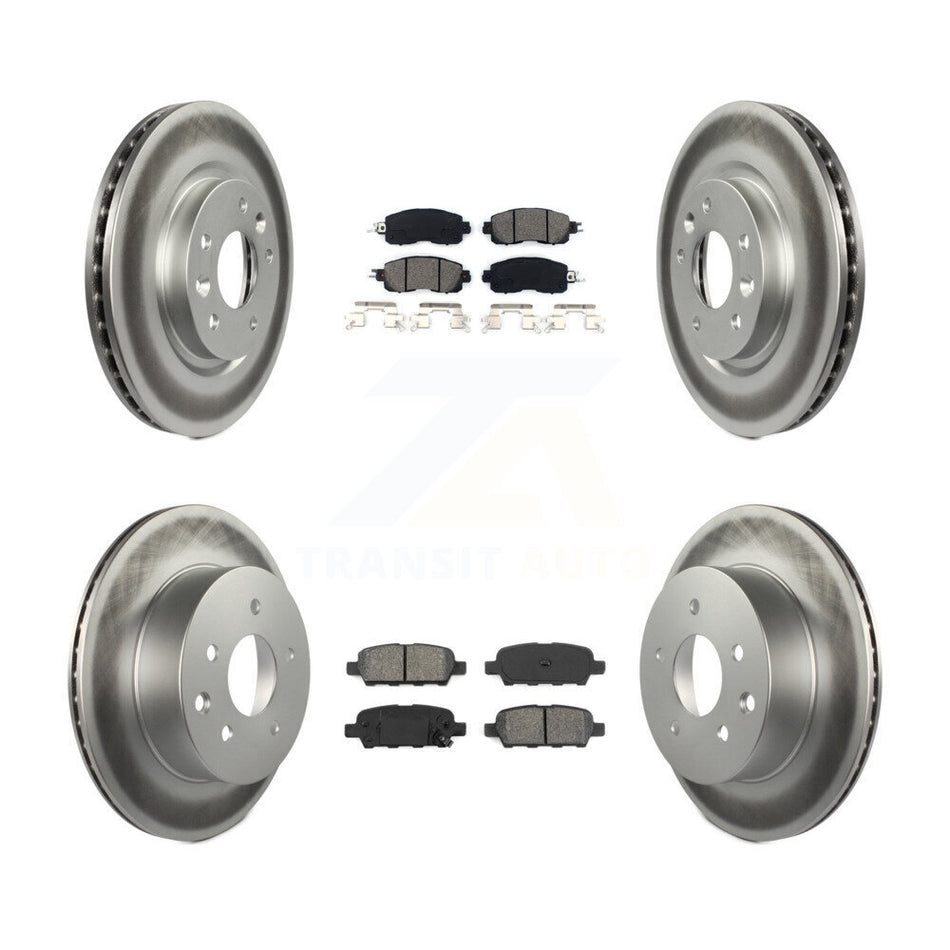 Front Rear Coated Disc Brake Rotors And Semi-Metallic Pads Kit For Nissan LEAF KGS-101115